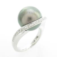 K18WG クロチョウパールリング