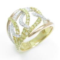 750スリーカラー ダイヤモンドリング