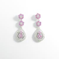 K18WG ピンクサファイヤピアス