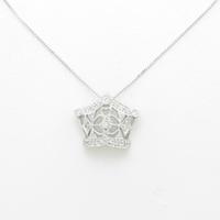 K18WG クラウン ダイヤモンドネックレス