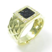 K18YG オニキスリング