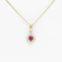K18YG ルビーネックレス