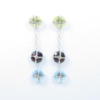 750WG／K18WG カラーストーンピアス5％引き