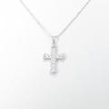 K18WG クロス ダイヤモンドネックレス