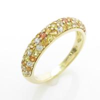 K18YG パヴェ サファイヤリング