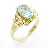 K18YG ブルートパーズリング