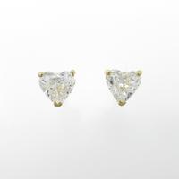 【リメイク】K18YG／ST ダイヤモンドピアス 0．348ct・0．349ct・E?F・SI1・ハートシェイプ