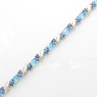 K14WG ブルートパーズブレスレット