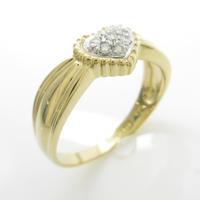 K18YG／PT ハート ダイヤモンドリング