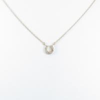 K18PG ホースシュー ダイヤモンドネックレス