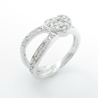 K18WG ハート ダイヤモンドピンキーリング