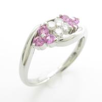 PT フラワー ピンクサファイヤリング5％引き