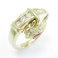 K18YG ハート ルビーリング