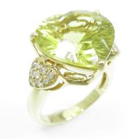 K18YG ハート クオーツリング