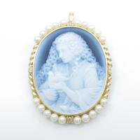 K18YG メノウカメオブローチ