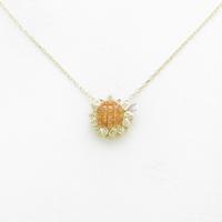 K18YG／K18WG フラワー サファイヤネックレス