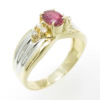 K18YG／PT ルビーリング