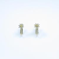 K18YG フラワー ダイヤモンドイヤリング