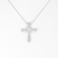 K18WG クロス ダイヤモンドネックレス