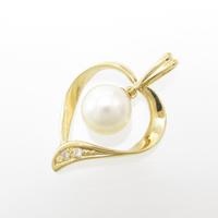 K18YG リーフ アコヤパールペンダント