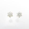 【リメイク】K18PG ダイヤモンドピアス 0．325ct・0．333ct・K・I1・GOOD