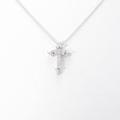 K18WG クロス ダイヤモンドネックレス