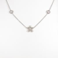 750WG フラワー ダイヤモンドネックレス