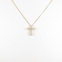 K18YG クロス ダイヤモンドネックレス