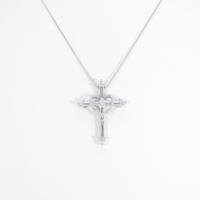 K18WG 2WAY クロス×ハート ダイヤモンドネックレス