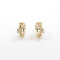 K18YG フラワー ダイヤモンドピアス