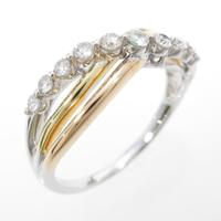 K18スリーカラー ダイヤモンドリング