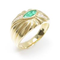 750YG エメラルドリング