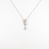 K18WG フラワー ダイヤモンドネックレス