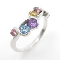 K18WG カラーストーンリング