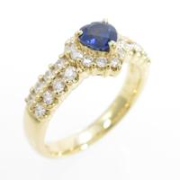 K18YG ハート サファイヤリング