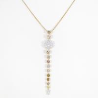 750WG／K18YG フラワー ダイヤモンドネックレス