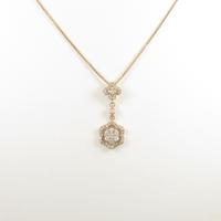 K18PG／K14PG フラワー ダイヤモンドネックレス