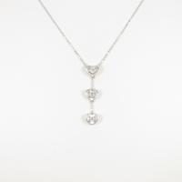 K18WG ハート ホワイトトパーズネックレス