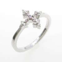 K18WG クロス ダイヤモンドリング