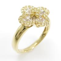 K18YG フラワー ダイヤモンドリング