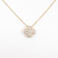 K18YG フラワー ダイヤモンドネックレス