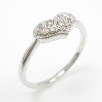 K18WG ハート ダイヤモンドリング