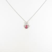 K18WG ハート ルビーネックレス