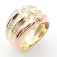 750スリーカラー ダイヤモンドリング