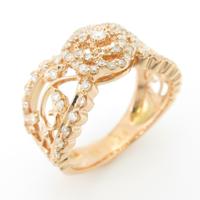 K18PG ローズ ダイヤモンドリング