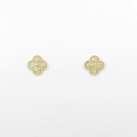 K18YG フラワー ダイヤモンドピアス