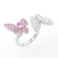 750WG バタフライ ピンクサファイヤリング