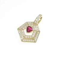 K18YG ハート ルビーペンダント