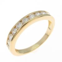 【リメイク】K18YG ハーフエタニティ ダイヤモンドリング10％引き