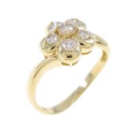 K18YG フラワー ダイヤモンドリング